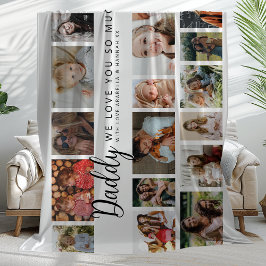 Manta Polar Collage de fotos personalizado Daddy 18