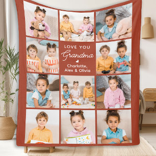 Manta Polar Collage de fotos Personalizado de la Abuela Terrac