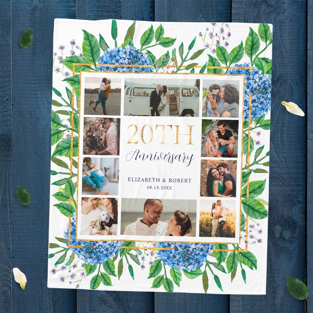 Manta Polar Collage de fotos Personalizado del 20° Aniversario (Subido por el creador)