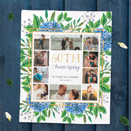 Manta Polar Collage de fotos Personalizado del 60 aniversario