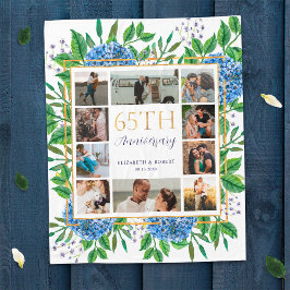 Manta Polar Collage de fotos Personalizado del 65º aniversario