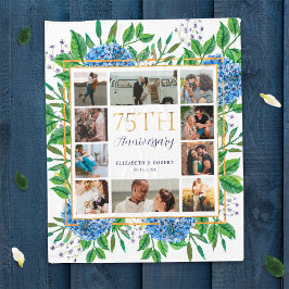 Manta Polar Collage de fotos Personalizado del 75º aniversario