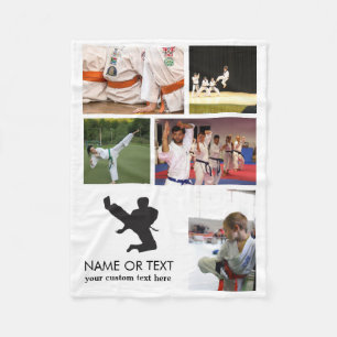 Manta Polar Collage de fotos personalizado del karate de los
