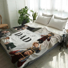 Manta Polar Collage de Fotos Personalizado del Mejor Papá del 