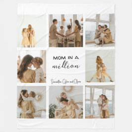 Manta Polar collage de fotos personalizado "Mamá en un millón"