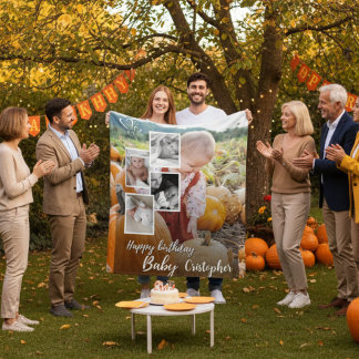 Manta Polar Collage de fotos personalizado Nacimiento