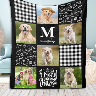 Manta Polar Collage de fotos Personalizado Único Perro Perro D