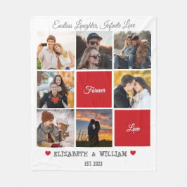 Manta Polar Collage de fotos personalizado - Versión blanca