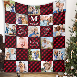 Manta Polar Collage de fotos Plaid Patchwork Personalized Cosy