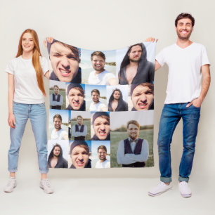 Manta Polar Collage de fotos Pon tu cara en una