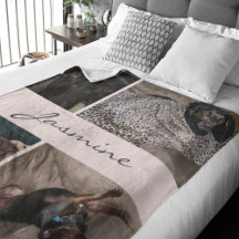 Collage de fotos rosa Rubor | Fleece Dog Blanket