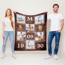 Collage de fotos Rústico Personalizado de Parejas 