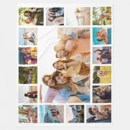 Manta Polar Collage de fotos sencillo moderno de 17