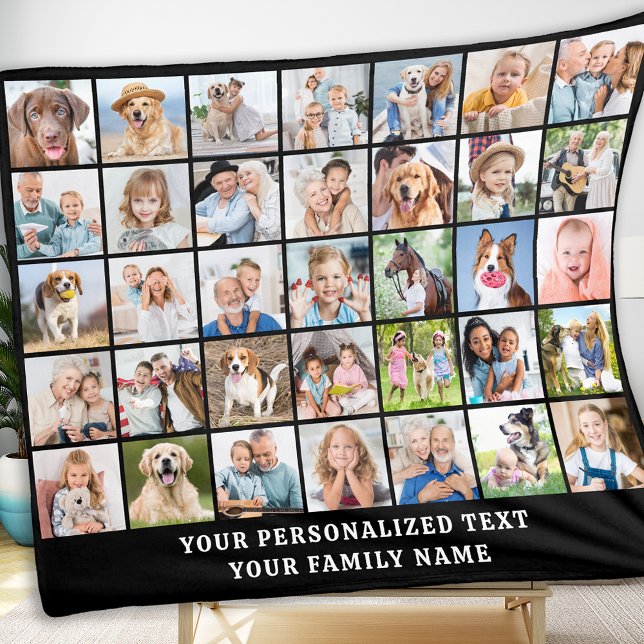 Manta Polar Collage de fotos simple 35 imágenes negro personal (Subido por el creador)