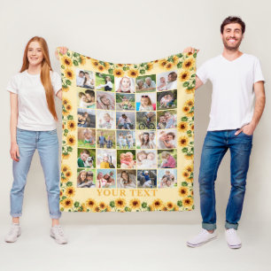 Manta Polar Collage de fotos Sunflower 30 personalizado