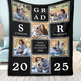 Manta Polar Collage de fotos único personalizado de Graduado K