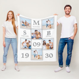 Manta Polar Collage de fotos único recién casado Boda Keepsake