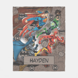 Manta Polar Collage de la Liga de la Justicia