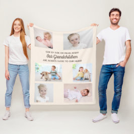 Manta Polar Collage de nietos de fotos lado a lado Crema 6