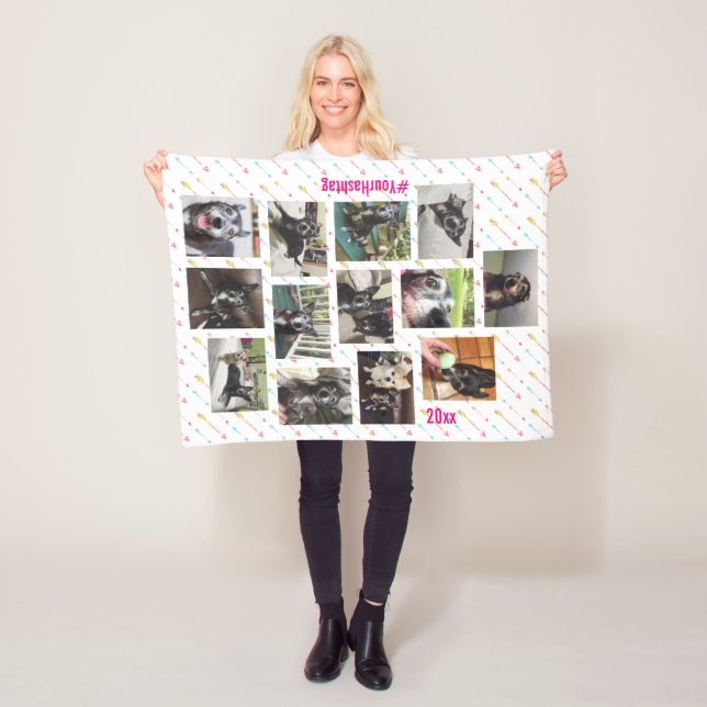 Manta Polar Collage de nuevo Mascota 🐶 o foto del bebé 👶 per (In situ)