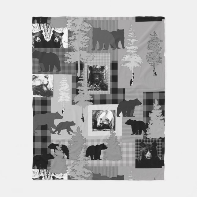 Manta Polar Collage de oso (Anverso)