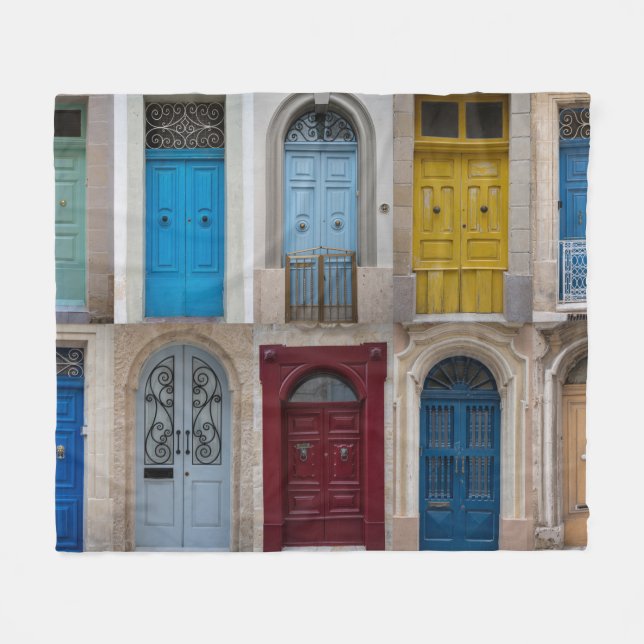 Manta Polar Collage de puertas delanteras de colores (Frente (Horizontal))