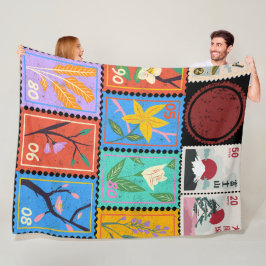 Manta Polar Collage de sellos al azar de la obra maestra falsa