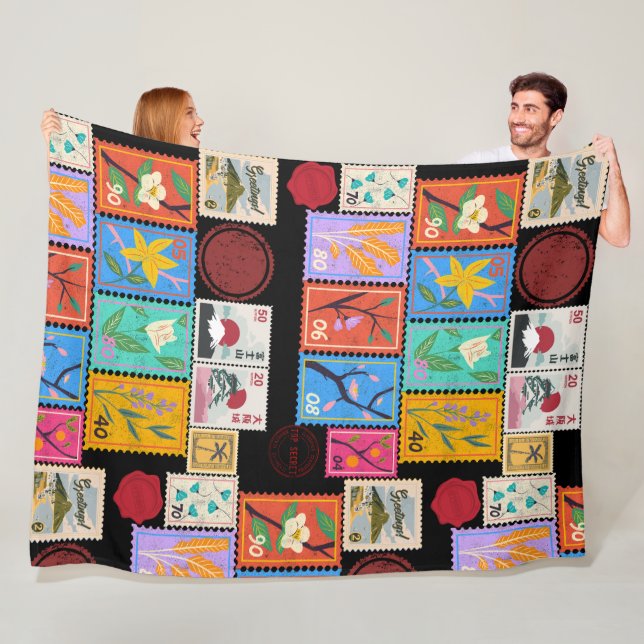 Manta Polar Collage de sellos al azar de la obra maestra falsa (In situ)