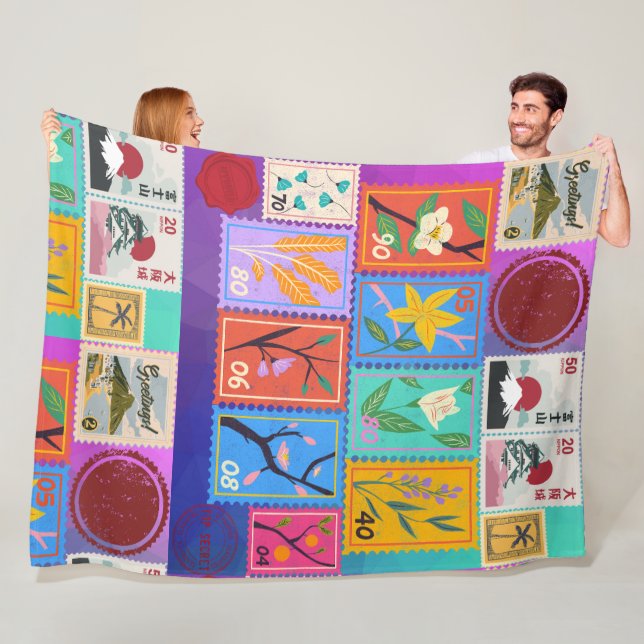 Manta Polar Collage de sellos al azar de la obra maestra falsa (In situ)