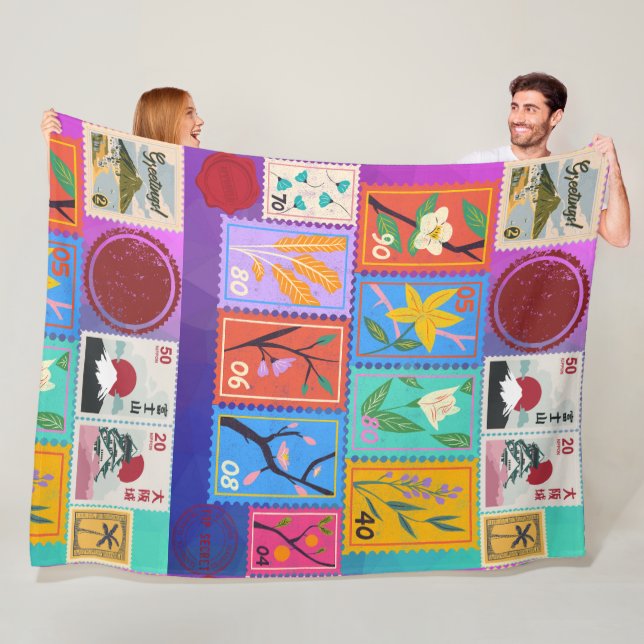 Manta Polar Collage de sellos al azar de la obra maestra falsa (In situ)