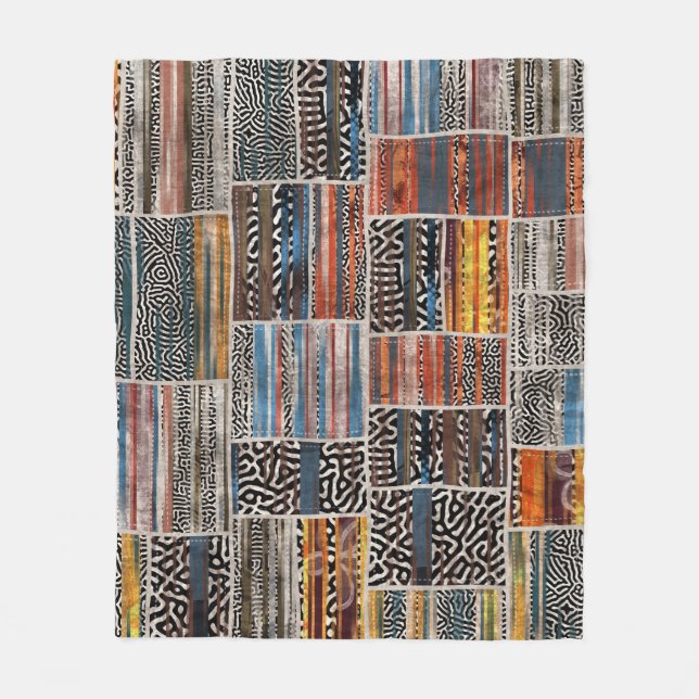 Manta Polar Collage de trabajo en mosaico: Extravaganza del pa (Anverso)