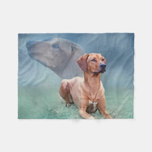 Manta Polar Collage del perro de Rhodesian Ridgeback (Frente (Horizontal))