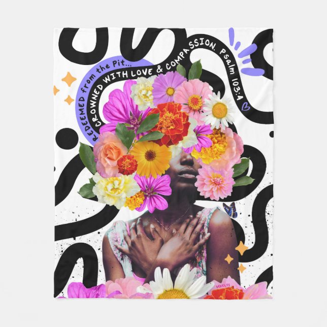 Manta Polar Collage digital cristiano redimido y coronado (Anverso)