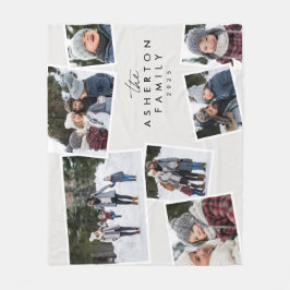 Manta Polar Collage familiar 7 foto personalizada en blanco y