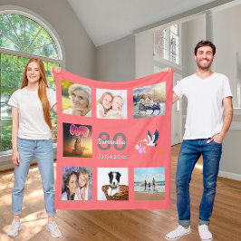 Manta Polar Collage fotográfico de cumpleaños