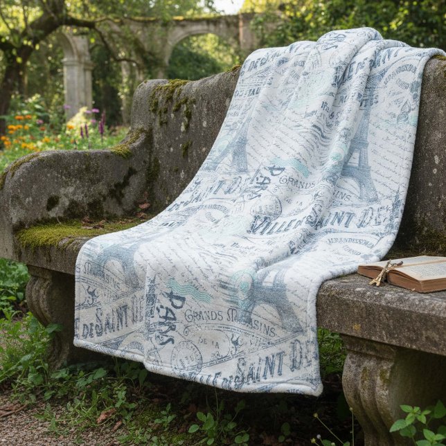 Manta Polar Collage francés antiguo Romance Blue ID226 (Subido por el creador)