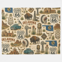 Manta Polar Collage Occidental Antiguo de la Ruta 66 de Oklaho