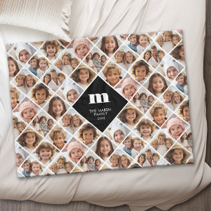 Manta Polar Collage personalizado 12 fotos - monograma funky d