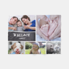 Manta Polar Collage personalizado 5 Fotos, personalizadas, ano