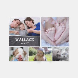 Manta Polar Collage personalizado 5 Fotos, personalizadas, ano