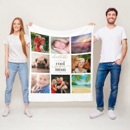Manta Polar Collage Personalizado de 8 Fotos para Mamá Genial