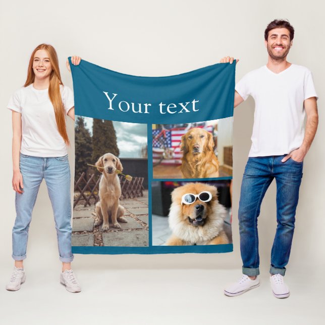 Manta Polar Collage simple de fotos con nombres de animales co (In situ)