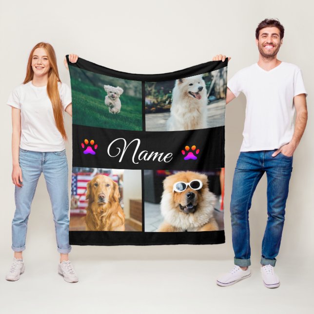 Manta Polar Collage simple de fotos con nombres de animales co (In situ)