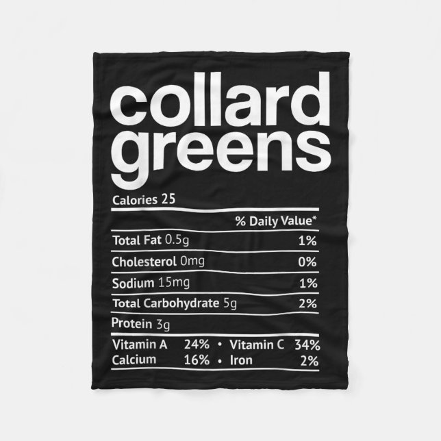 Manta Polar Collard Greens Nutrition Facts Funny Thanksgiving  (Anverso)