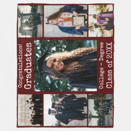 Manta Polar Collegiate Maroon Felicitaciones Foto de graduados