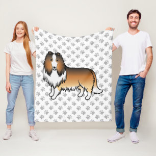 Manta Polar Collie Áspero Sable Perro De Dibujos Animados Lind