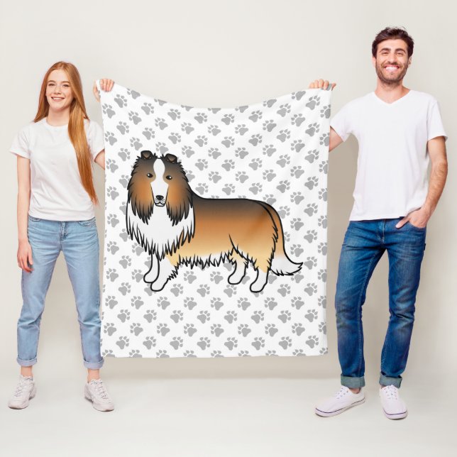 Manta Polar Collie Áspero Sable Perro De Dibujos Animados Lind (In situ)