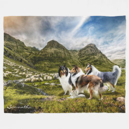 Manta Polar Collies de ovejas ricas - Personalizado