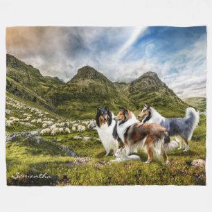 Manta Polar Collies de ovejas ricas - Personalizado