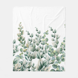 Manta Polar Color de agua verde Eucalyptus Leaf